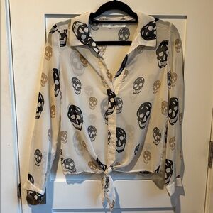 Vintage Havana Skull Blouse, Size Small